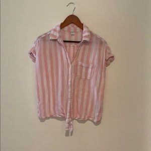 Old Navy pink and white stripe tie top